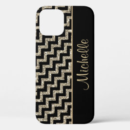 Diagonaal zwart Chevron Gold, persoonlijk Case-Mate iPhone Case