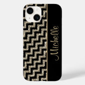Diagonaal zwart Chevron Gold, persoonlijk Case-Mate iPhone Case (Achterkant)
