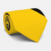 Diagonaal zwart en goud breedband Stropdas (Opgerold)