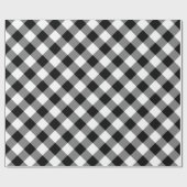 Diagonaal Zwart en Wit Buffel Plaid Cadeaupapier (Vlak)