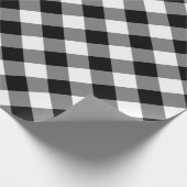 Diagonaal Zwart en Wit Buffel Plaid Cadeaupapier (Hoek)