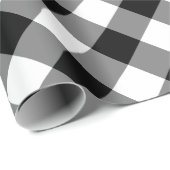 Diagonaal Zwart en Wit Buffel Plaid Cadeaupapier (Rol Hoek)