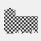 Diagonaal Zwart en Wit Gingham Plaid gunstbox Bedankdoosjes (Uitgevouwen)