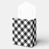 Diagonaal Zwart en Wit Gingham Plaid gunstbox Bedankdoosjes (Geopend)
