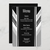 Diagonaal zwart, grijs, met metalen strippen menu (Voorkant / Achterkant)