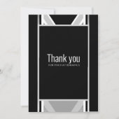 Diagonaal zwart, grijs, metaalstrips bedankkaart (Voorkant)