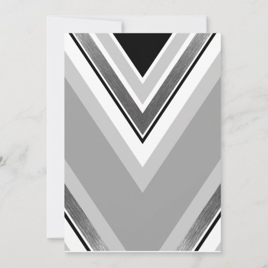 Diagonaal zwart, grijs, metaalstrips bedankkaart (Achterkant)