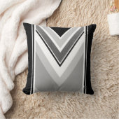 Diagonaal zwart, grijs, metaalstrips kussen (Deken)