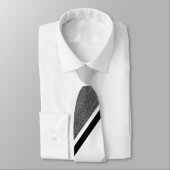 Diagonaal zwart, grijs, metaalstrips stropdas (Gebonden)