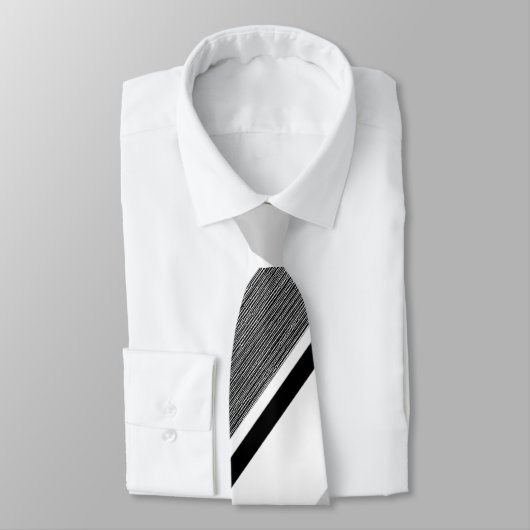 Diagonaal zwart, grijs, metaalstrips stropdas (Gebonden)