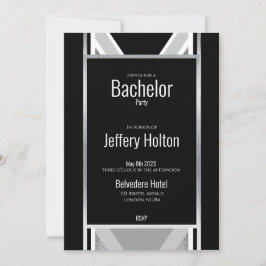 Diagonaal zwart, grijs, metallisch gestript sparen save the date