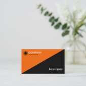 Diagonaal - zwart met Oranje FF6600 Visitekaartje (Staand voorkant)