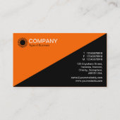 Diagonaal - zwart met Oranje FF6600 Visitekaartje (Achterkant)