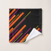 Diagonaal - Zwart, Roze, Oranje en Geel Bad Handdoek (Wasdoekje)
