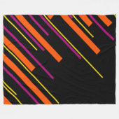 Diagonaal - Zwart, Roze, Oranje en Geel Fleece Deken (Voorkant (Horizontaal))