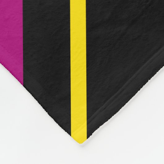 Diagonaal - Zwart, Roze, Oranje en Geel Fleece Deken (Hoek)