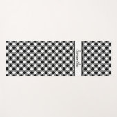 Diagonaal zwart wit Buffalo Check met Jouw naam Yogamat (Voorkant (horizontaal))