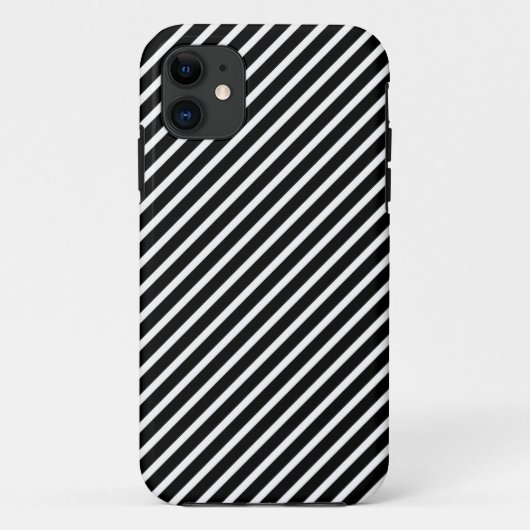 DIAGONAAL ZWART-WIT ZEBRA STREPEN Appel Case-Mate iPhone Case (Achterkant)