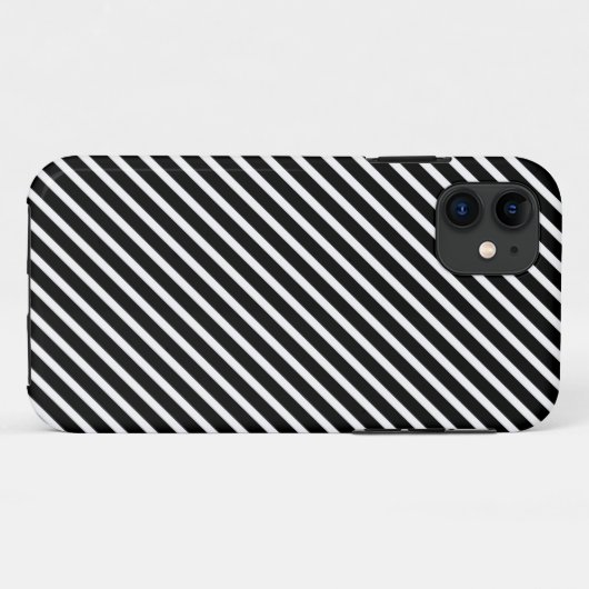 DIAGONAAL ZWART-WIT ZEBRA STREPEN Appel Case-Mate iPhone Case (Achterkant (horizontaal))