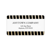 Diagonaal zwarte en gouden strepen etiket (Voorkant)