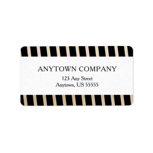 Diagonaal zwarte en gouden strepen etiket (Voorkant)