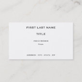 Diagonaal zwarte en witte strepen met monogram visitekaartje (Achterkant)