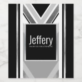 Diagonaal zwarte, grijze, met metallische streep g wijn etiket (Enkel label)