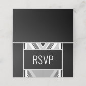 Diagonaal zwarte, grijze, metaalstrips plaatskaartje (Buitenkant ongevouwen)