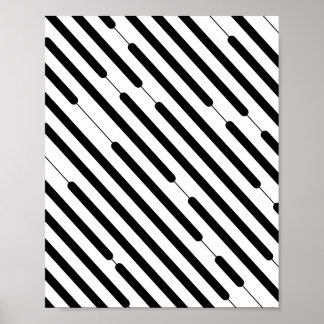 Diagonaal zwarte streepjeslijnen poster