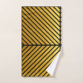 Diagonaal zwarte striped Gold Leaf Textielbad set Bad Handdoek (Handdoek)