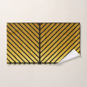 Diagonaal zwarte striped Gold Leaf Textielbad set Bad Handdoek (Handdoek)