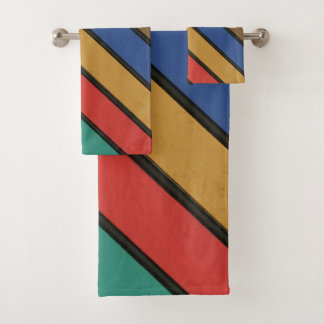 Diagonaalbandjes met meerdere kleuren bad handdoek