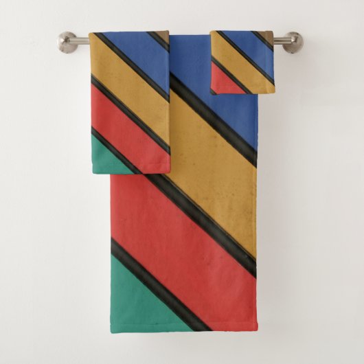 Diagonaalbandjes met meerdere kleuren bad handdoek (Insitu)