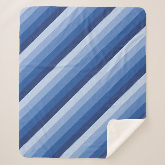diagonaalstrepen van Ombre, in blauwe tonen Sherpa Deken (Voorkant)