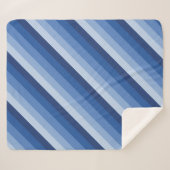 diagonaalstrepen van Ombre, in blauwe tonen Sherpa Deken (Voorkant (horizontaal))