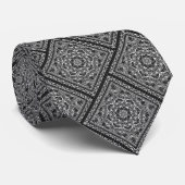 Diagonal Black and White Bandana Design Stropdas (Opgerold)