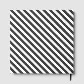 Diagonal black and white stripes  pattern gastenboek (Achterkant)