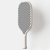 Diagonal black and white stripes  pattern pickleball paddle (Links)