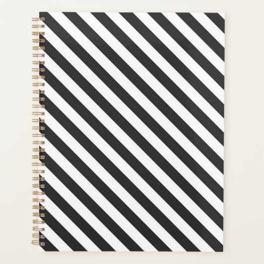 Diagonal black and white stripes  pattern planner (Voorkant)