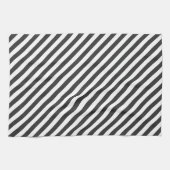 Diagonal black and white stripes  pattern theedoek (Horizontaal)
