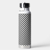Diagonal black and white stripes  pattern waterfles (Rechts)