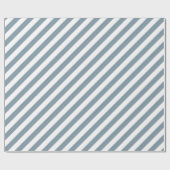 Diagonal blue and white stripes pattern cadeaupapier (Vlak)