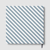 Diagonal blue and white stripes pattern gastenboek (Achterkant)