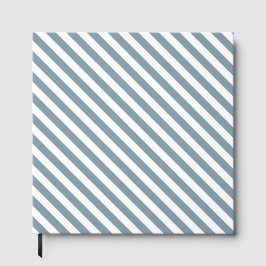 Diagonal blue and white stripes pattern gastenboek
