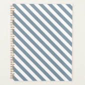 Diagonal blue and white stripes pattern planner (Voorkant)