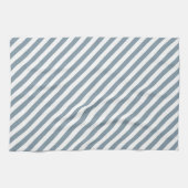 Diagonal blue and white stripes pattern theedoek (Horizontaal)
