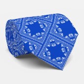 Diagonal Blue Bandana Pattern Stropdas (Opgerold)
