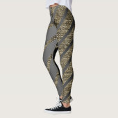 Diagonal Bronze gestructureerde lijnen Leggings (Links)