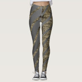 Diagonal Bronze gestructureerde lijnen Leggings (Voorkant)