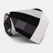 Diagonal Gingham in zwart, donker Navy, lichtgrijs Stropdas (Opgerold)